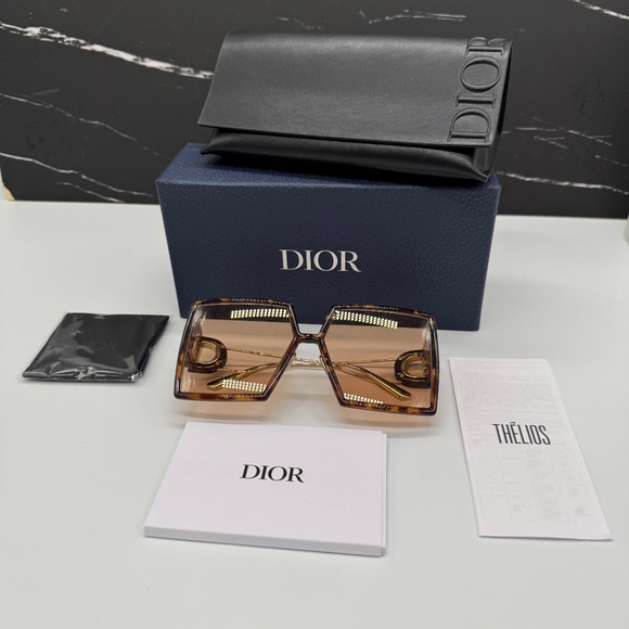 NEW DIOR OVERSIZED HAVANA WOMEN SUNGLASSES DIOR 30MONTAIGNE SU 26L0 EYEWEAR - Picture 10 of 10